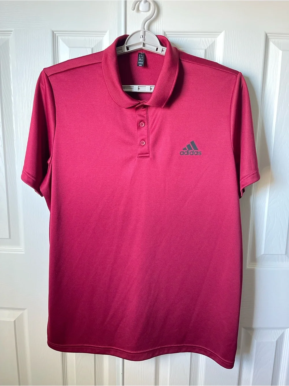 Adidas Men’s Size XL Burgundy Golf Polo Shirt Performance Short Sleeve